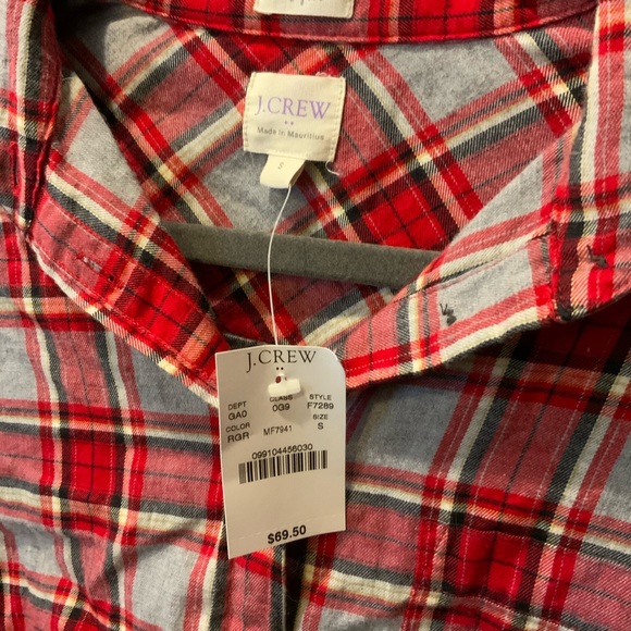 J Crew Factory - Red and Gray Flannel - Picture 2 of 6